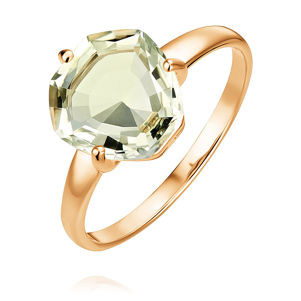 Кольцо серебряное кольцо с натуральным аметистом темный коллекция сансара покрытие красное золото размер 22