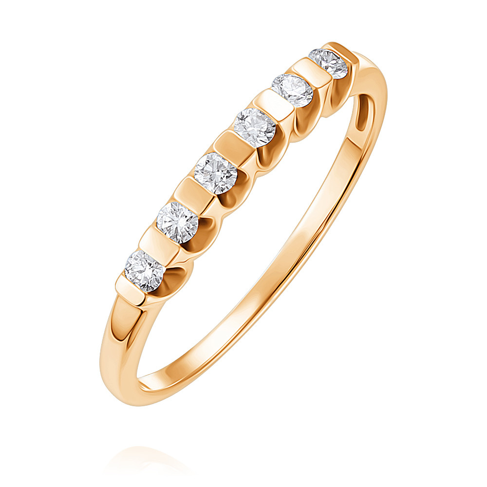 Кольцо кольцо с бриллиантами и изумрудом из красного золота