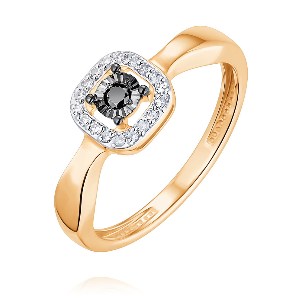 золотое кольцо с бриллиантом черным бриллиантом Кольцо