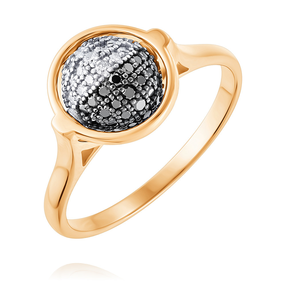 moonka кольцо из золота с изумрудом в асимметричной закрепке и россыпью бриллиантов Кольцо