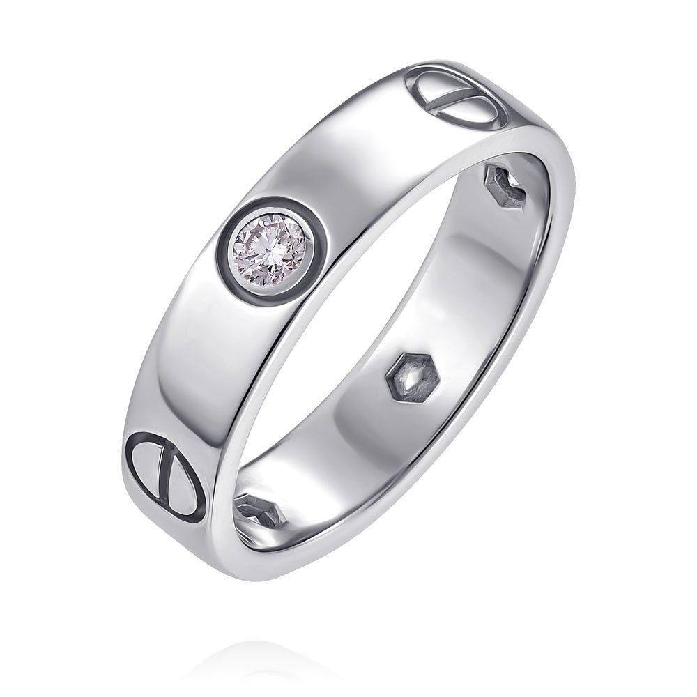 Кольцо кольцо с топазом и бриллиантами из белого золота