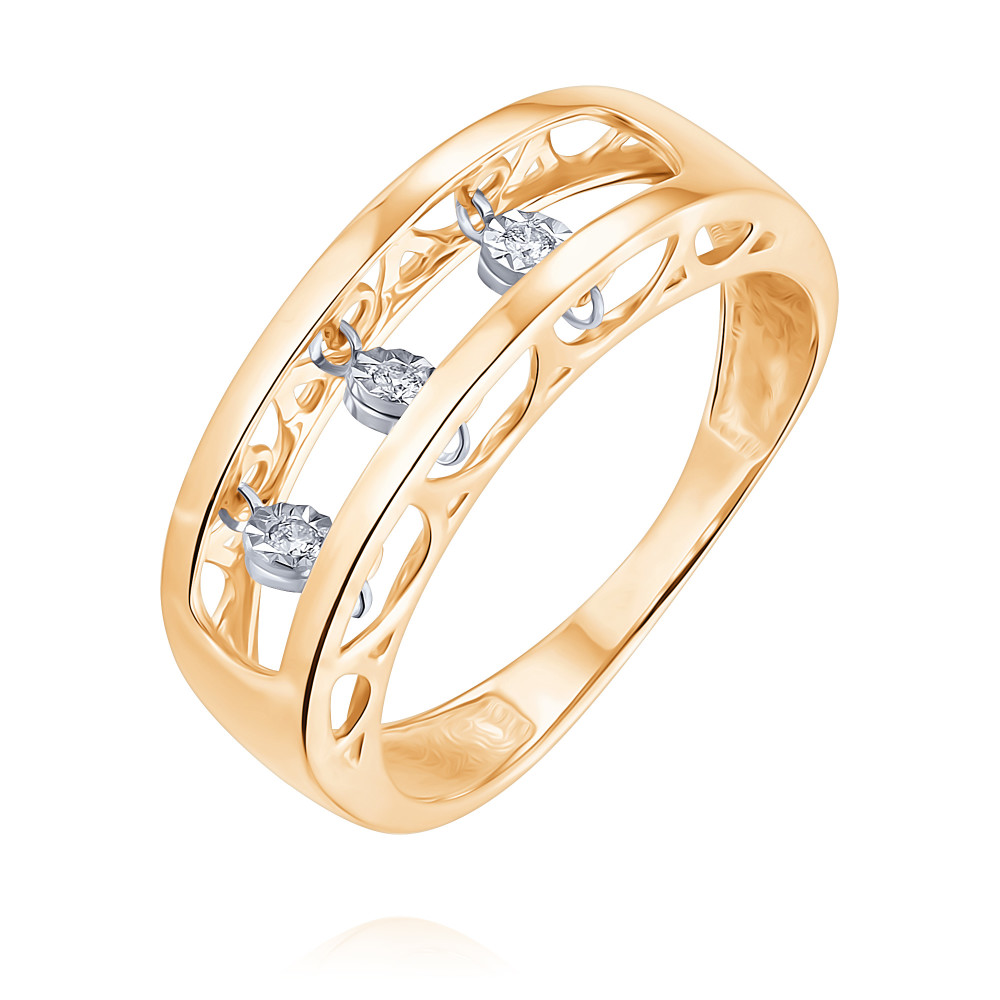 Кольцо золотое кольцо с бриллиантами турмалином