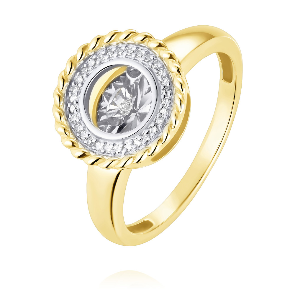 Кольцо серьги с 80 бриллиантами из жёлтого золота