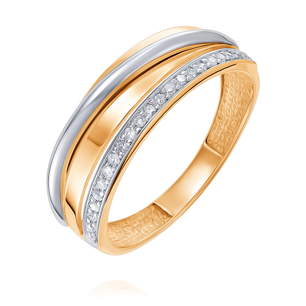 Кольцо 35 02 тонкое кольцо из белого золота с дорожкой из бриллиантов и лунным камнем разной формы