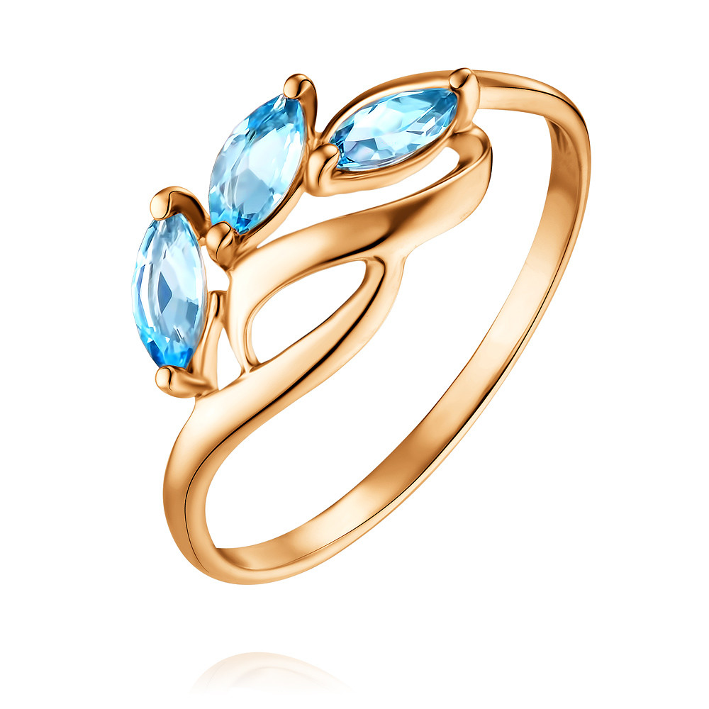 Кольцо кольцо с топазами и цитринами из красного золота