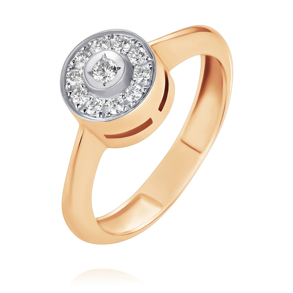 Кольцо браслет с лунным камнем и бриллиантами из жёлтого золота