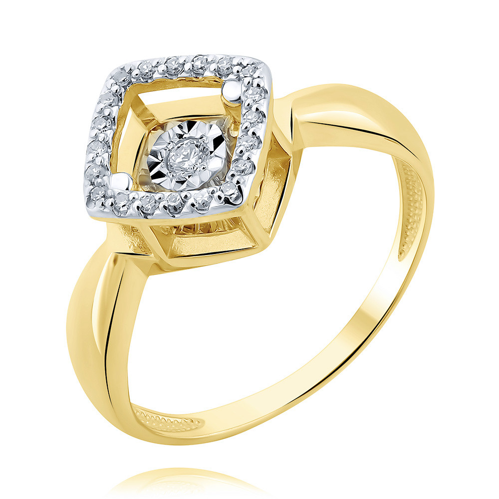 Кольцо золотое кольцо с алмазными гранями 010912 20 5