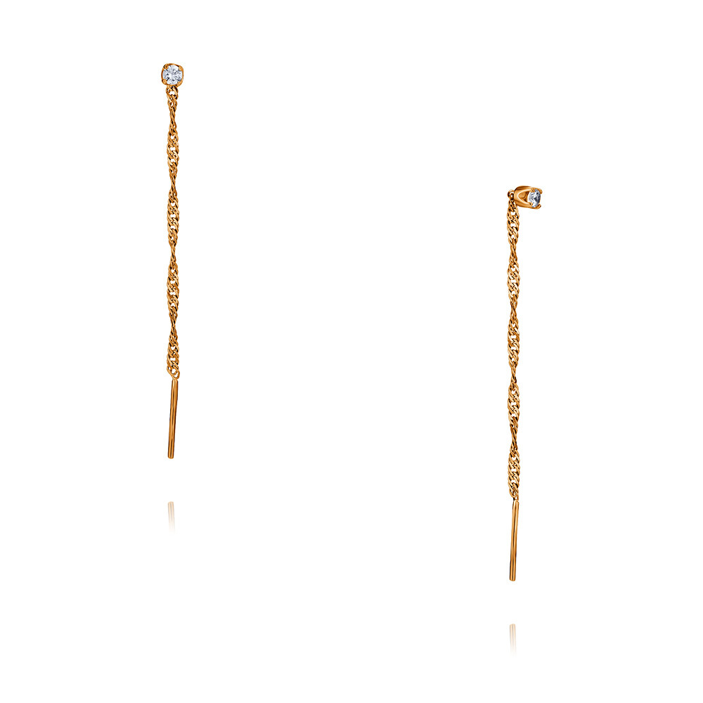 Серьги серьги из золота с фианитами яхонт ювелирный арт 2702675