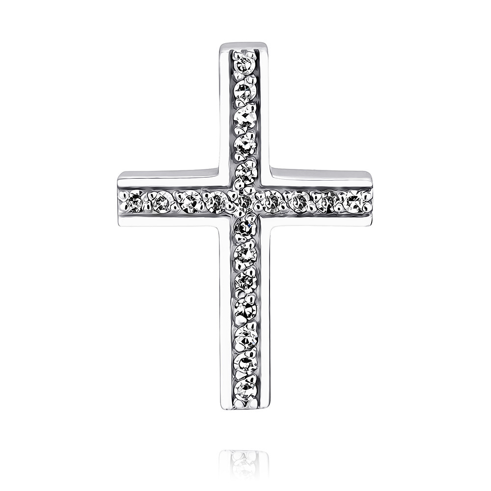 крест даръ крест из белого золота с бриллиантами 202620 Подвеска